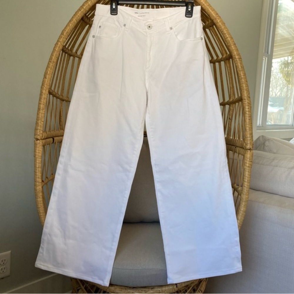 🤍 Adriano Goldschmied “Adria” Low-Rise Wide Leg Jeans 28 Japanese Luxe Denim
